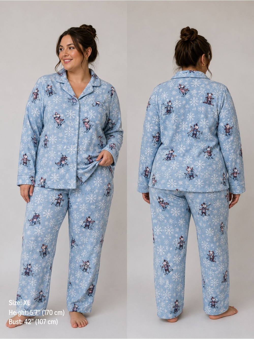 Northern‎ Reflections Light Blue Snowflake & Penguin Pajama Set